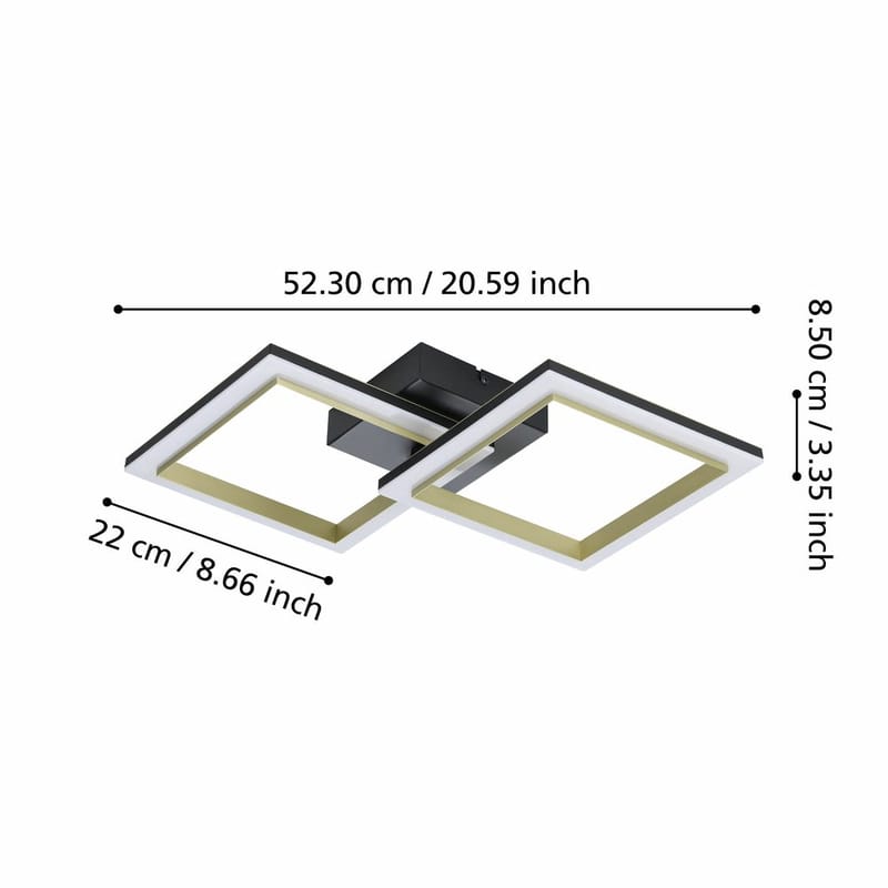 Taklampa Calliera - 525x310 mm - Belysning & el - Inomhusbelysning & lampor - Sovrumslampa - Taklampa sovrum
