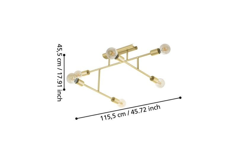 Taklampa Eglo Belsiana 1 med 6 Lampor - Mässing - Belysning & el - Inomhusbelysning & lampor - Sovrumslampa - Taklampa sovrum