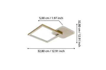 Taklampa Eglo Gafares Kvadrat Guldfärgad/Vit - Guld/Vit - Belysning & el - Inomhusbelysning & lampor - Sovrumslampa - Taklampa sovrum