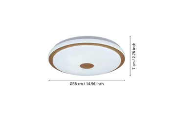 Taklampa Eglo Lanciano 1 380 mm - Vit/Brun - Belysning & el - Inomhusbelysning & lampor - Sovrumslampa - Taklampa sovrum