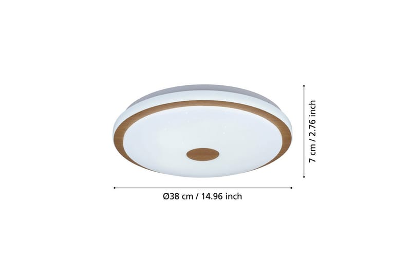 Taklampa Eglo Lanciano 1 380 mm - Vit/Brun - Belysning & el - Inomhusbelysning & lampor - Sovrumslampa - Taklampa sovrum