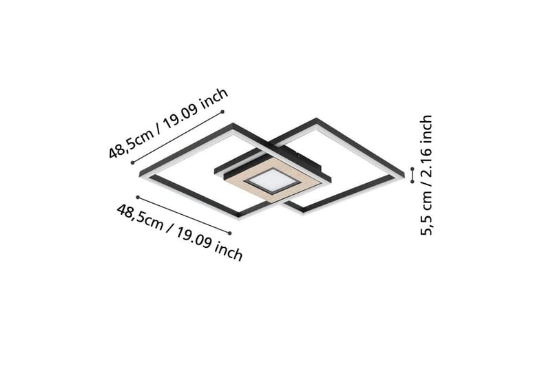 Taklampa Eglo Marinello - Svart/Brun - Belysning & el - Inomhusbelysning & lampor - Sovrumslampa - Taklampa sovrum
