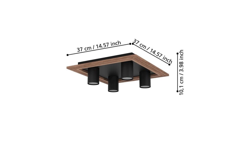 Taklampa Eglo Valcasotto 1 - Svart/Brun - Belysning & el - Ljuskällor & glödlampor - LED-belysning - LED-spotlight