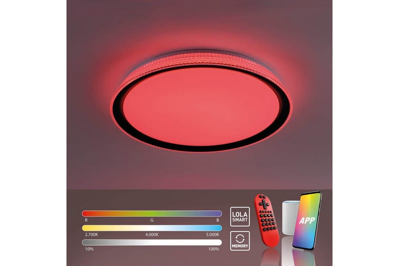 Taklampa Lolasmart Kari - 51x9x51 cm - Belysning & el - Inomhusbelysning & lampor - Sovrumslampa - Taklampa sovrum