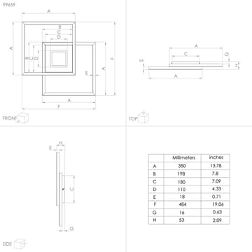 Taklampa Marinello - 48,5 cm - Belysning & el - Inomhusbelysning & lampor - Sovrumslampa - Taklampa sovrum