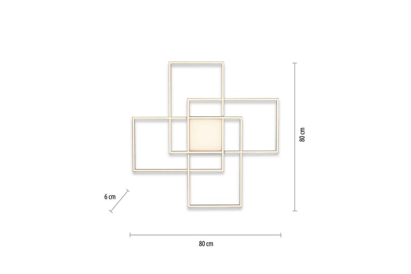 Taklampa Q-Asmin - 80x6x80 cm - Belysning & el - Inomhusbelysning & lampor - Sovrumslampa - Taklampa sovrum