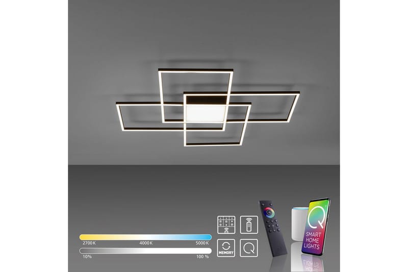 Taklampa Q-Asmin - 80x6x80 cm - Belysning & el - Inomhusbelysning & lampor - Sovrumslampa - Taklampa sovrum