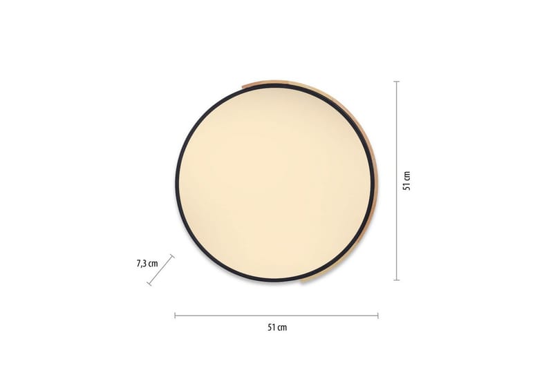 Taklampa Q-Bila - 52x7x51 cm - Belysning & el - Inomhusbelysning & lampor - Sovrumslampa - Taklampa sovrum