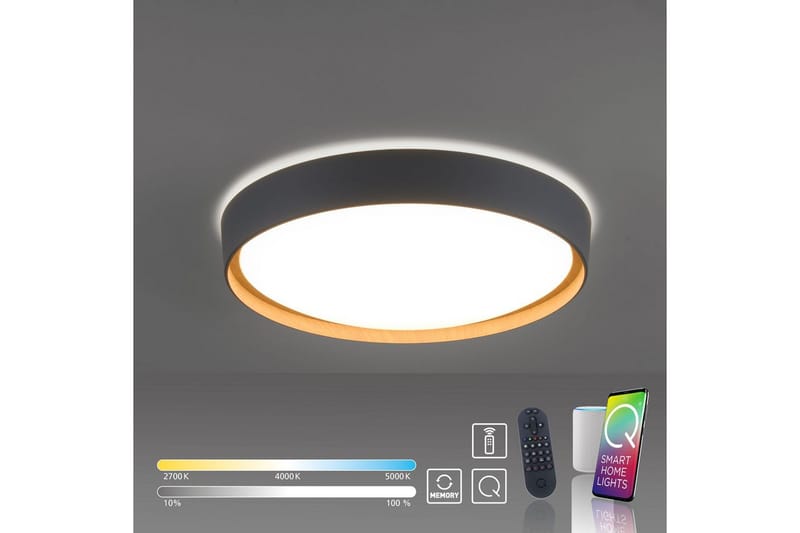 Taklampa Q-Emilia - 50x12x50 cm - Belysning & el - Inomhusbelysning & lampor - Sovrumslampa - Taklampa sovrum