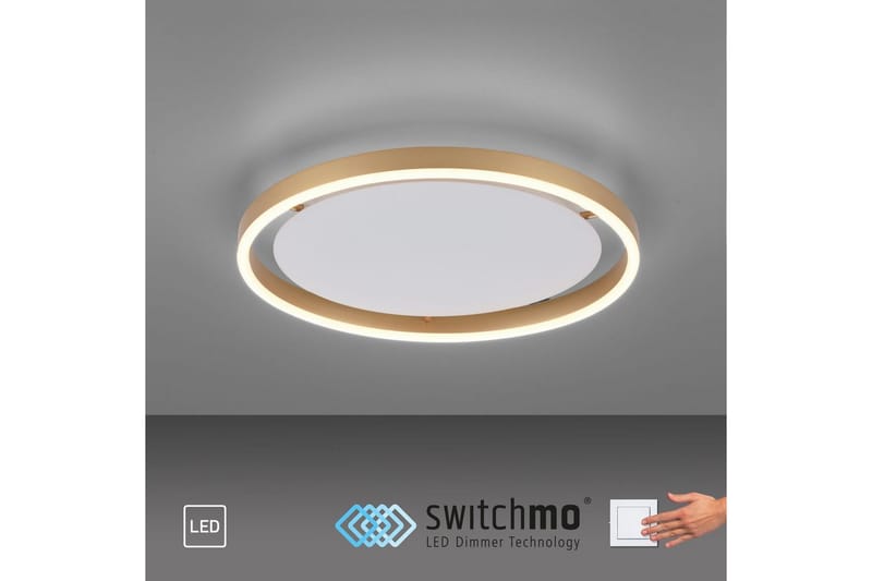 Taklampa Ritus - 39,3x5,3x39,3 cm, Matt mässing - Belysning & el - Inomhusbelysning & lampor - Sovrumslampa - Taklampa sovrum