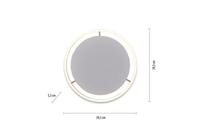 Taklampa Ritus - 39,3x5,3x39,3 cm, Matt mässing - Belysning & el - Inomhusbelysning & lampor - Sovrumslampa - Taklampa sovrum