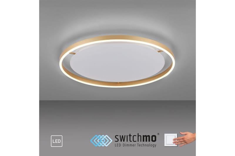 Taklampa Ritus - 58,5x5,3x58,5 cm, Matt mässing - Belysning & el - Inomhusbelysning & lampor - Sovrumslampa - Taklampa sovrum