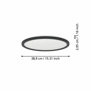 Taklampa Rovito Svart - 38,9 cm - Belysning & el - Inomhusbelysning & lampor - Sovrumslampa - Taklampa sovrum