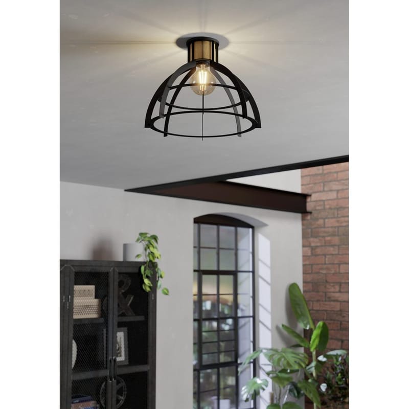 Taklampa Stillington - Svart/Fanér - Belysning & el - Inomhusbelysning & lampor - Sovrumslampa - Taklampa sovrum