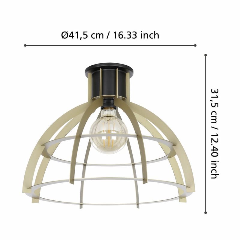 Taklampa Stillington - Svart/Guld - Belysning & el - Inomhusbelysning & lampor - Sovrumslampa - Taklampa sovrum