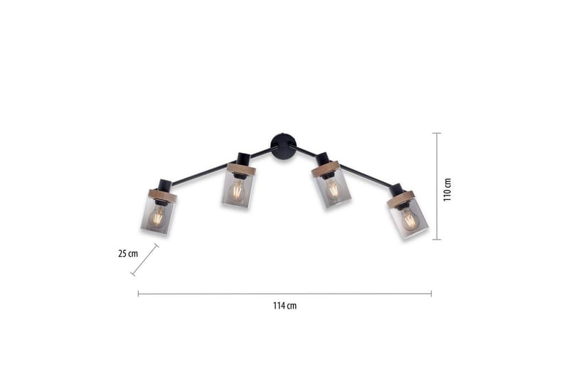 Taklampa Pasqual - 110x25x114 cm - Belysning & el - Inomhusbelysning & lampor - Sovrumslampa - Taklampa sovrum