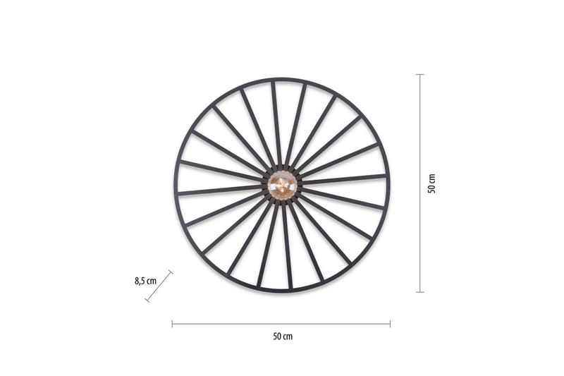 V ägg- och taklampa Spike - 50x9x50 cm - Belysning & el - Inomhusbelysning & lampor - Sovrumslampa - Taklampa sovrum