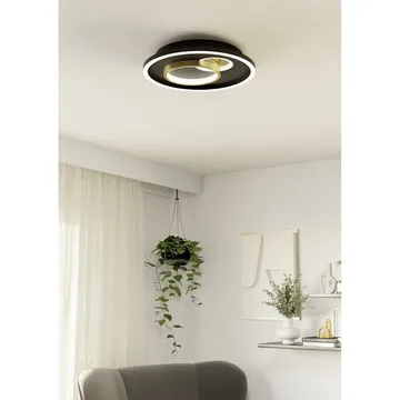 Vägg-/Taklampa Tiriolo - Svart/Guld - Belysning & el - Inomhusbelysning & lampor - Sovrumslampa - Taklampa sovrum