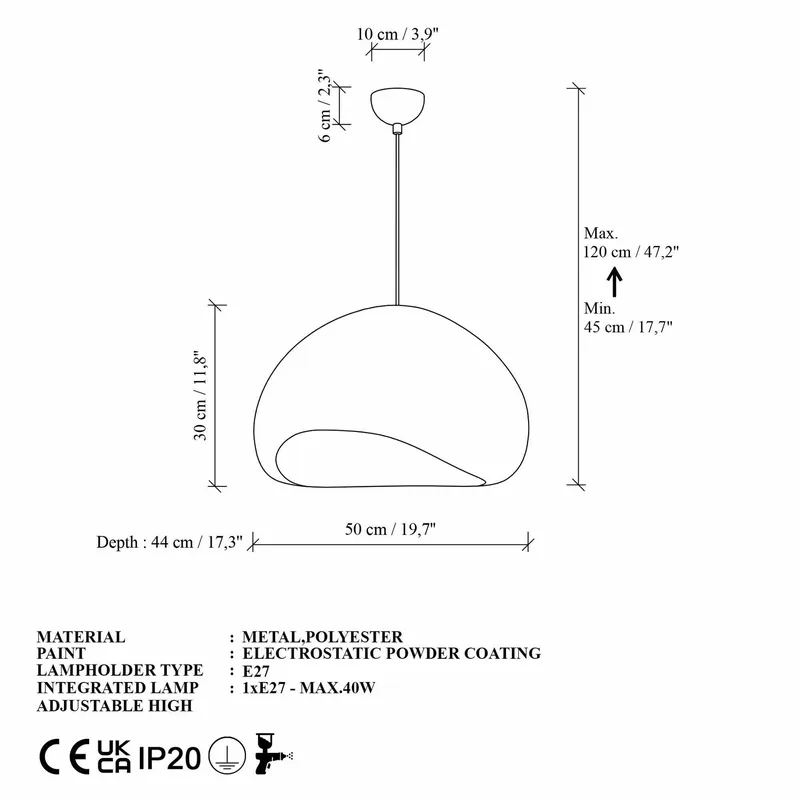 Cadros Pendellampa - Vit - Belysning & el - Inomhusbelysning & lampor - Taklampa & takbelysning - Kristallkrona & takkrona