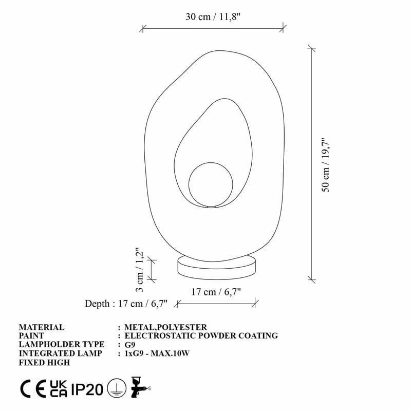 Corlinor Bordslampa - Vit - Belysning & el - Inomhusbelysning & lampor - Taklampa & takbelysning - Kristallkrona & takkrona