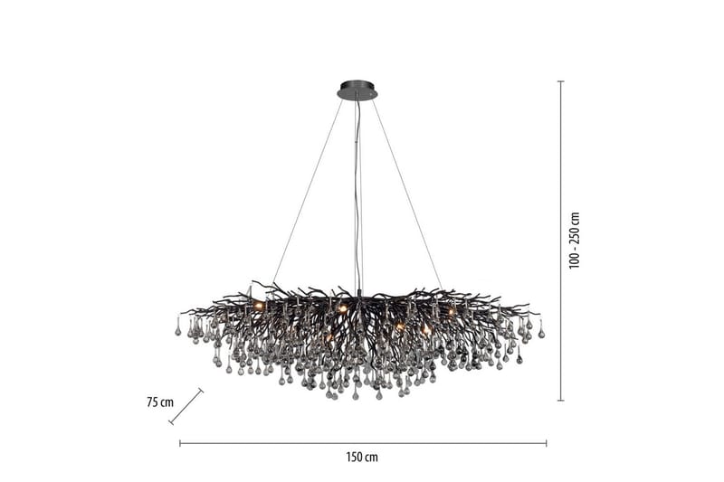 Istapp Paul Neuhaus Krona - Black - Belysning & el - Inomhusbelysning & lampor - Taklampa & takbelysning - Kristallkrona & takkrona