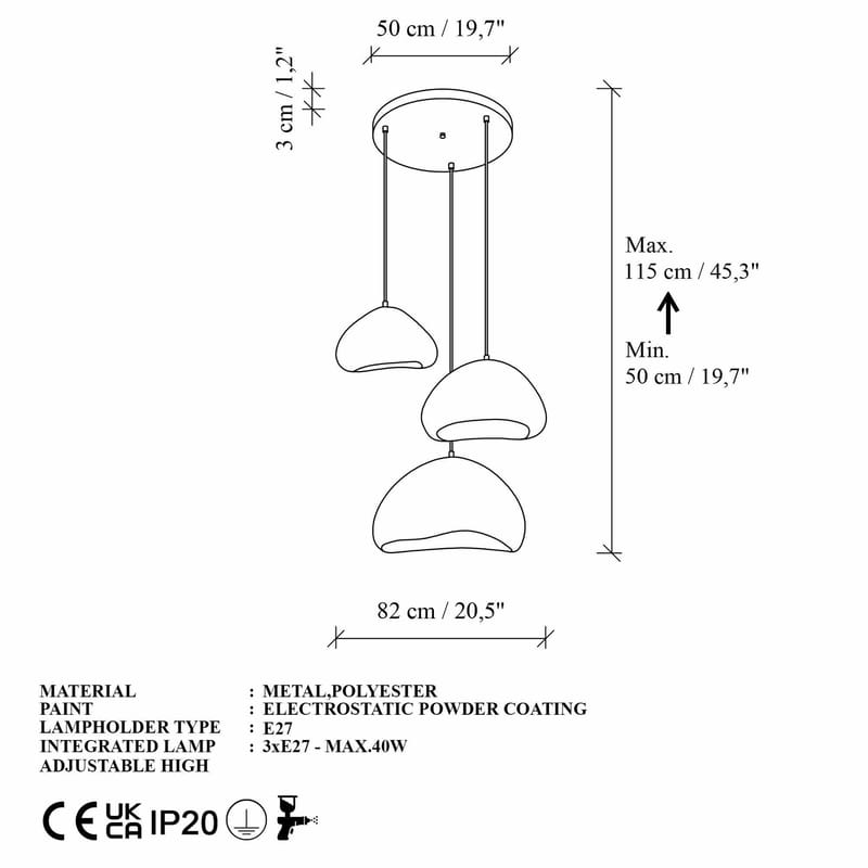 Kaolins Pendellampa - Vit - Belysning & el - Inomhusbelysning & lampor - Taklampa & takbelysning - Kristallkrona & takkrona