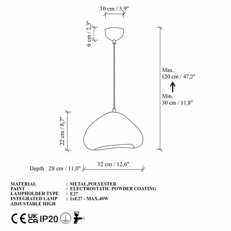 Kaolins Pendellampa - Vit - Belysning & el - Inomhusbelysning & lampor - Taklampa & takbelysning - Kristallkrona & takkrona
