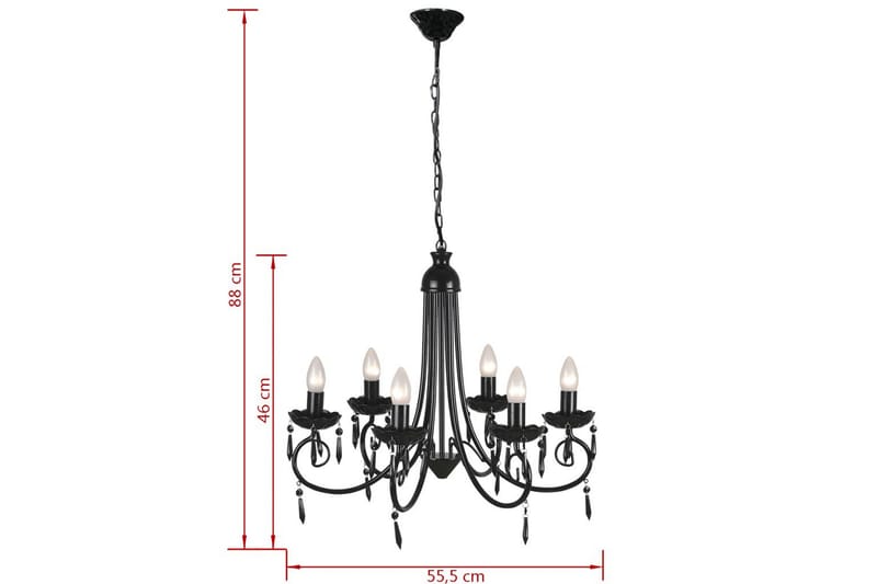 Kristallkrona Magdalena 6-arm svart - be Basic - Belysning & el - Inomhusbelysning & lampor - Taklampa & takbelysning - Kristallkrona & takkrona