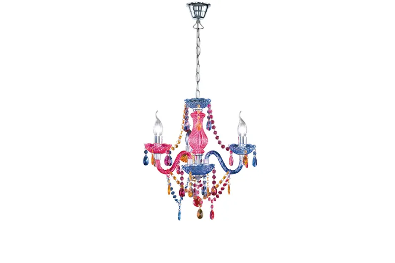 Luster Ljuskrona 3L E14 flerfärgad, Flerfärgad