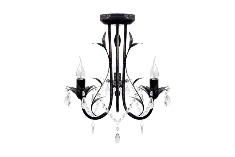 Takkrona i Art Nouveau-stil 3-armad svart - Svart - Kristallkrona & takkrona - Vardagsrumslampa - Sovrumslampa