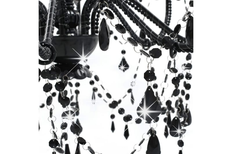 Takkrona med pärlor svart 8xE14-glödlampor - Svart - Vardagsrumslampa - Kristallkrona & takkrona - Sovrumslampa