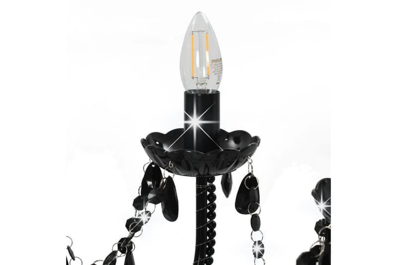 Takkrona med pärlor svart 12xE14-glödlampor - Svart - Kristallkrona & takkrona - Vardagsrumslampa - Sovrumslampa