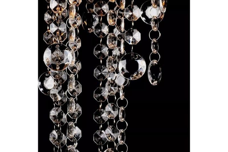 Takkrona vit metall med kristaller - Vit - Kristallkrona & takkrona - Vardagsrumslampa - Sovrumslampa