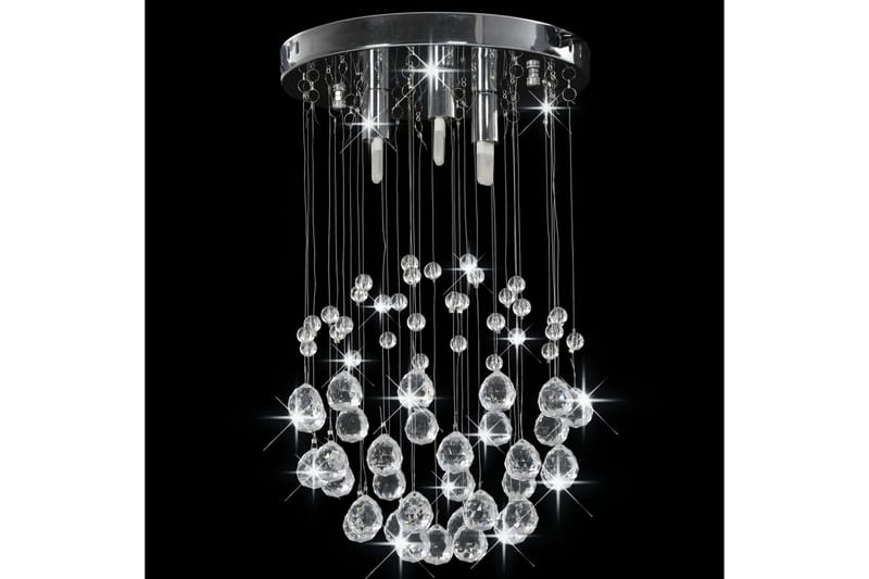Taklampa med kristallpärlor silver sfär 3xG9-lampor - Silver - Kristallkrona & takkrona - Vardagsrumslampa - Sovrumslampa