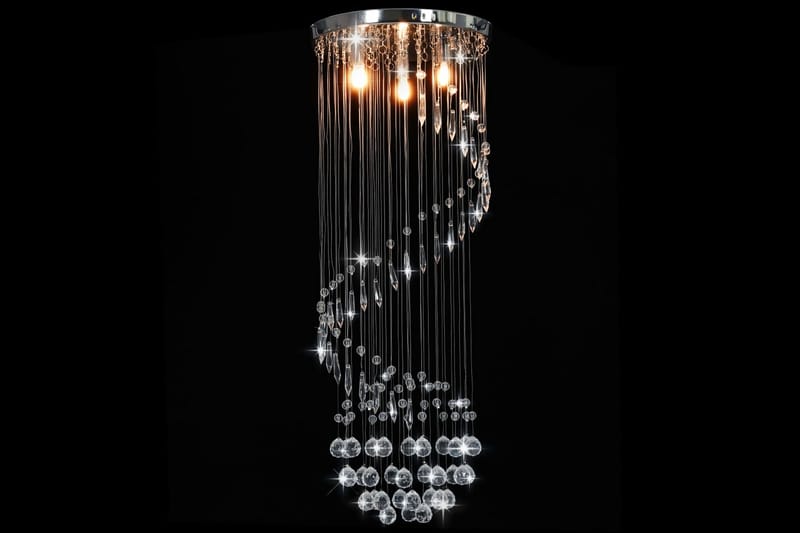 Taklampa med kristallpärlor silver spiral G9 - Silver - Belysning & el - Inomhusbelysning & lampor - Taklampa & takbelysning - Kristallkrona & takkrona