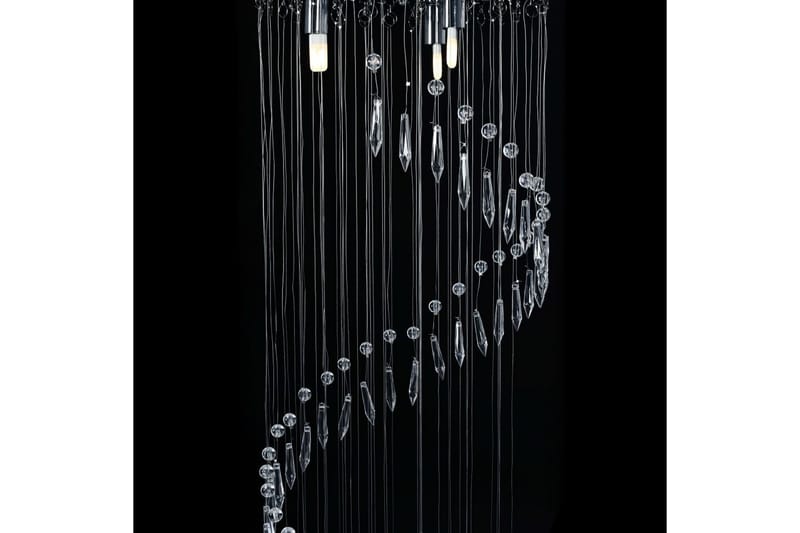 Taklampa med kristallpärlor silver spiral G9 - Silver - Belysning & el - Inomhusbelysning & lampor - Taklampa & takbelysning - Kristallkrona & takkrona