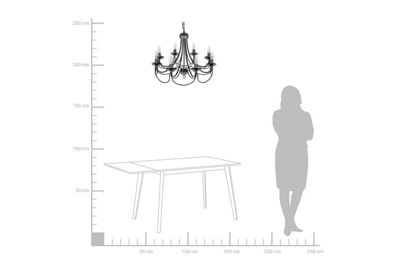 Teesta Ljuskrona 59 cm - Svart - Kristallkrona & takkrona - Vardagsrumslampa - Sovrumslampa