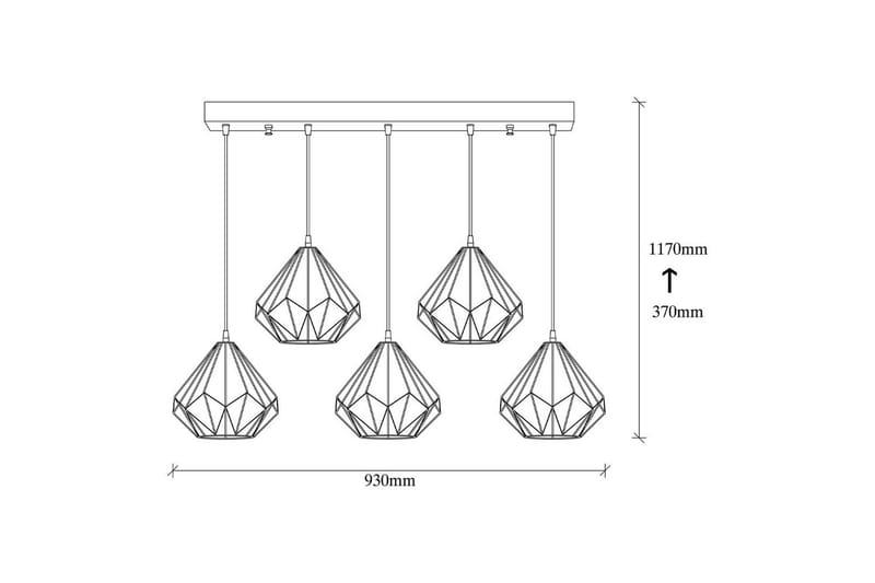 Ljuskrona Almasi Five Svart - Svart - Belysning & el - Inomhusbelysning & lampor - Taklampa & takbelysning - Pendellampor & hänglampor