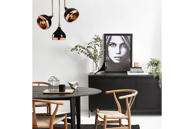 Ljuskrona Beloulfield Svart / Koppar - Koppar/Svart - Belysning & el - Inomhusbelysning & lampor - Taklampa & takbelysning - Pendellampor & hänglampor