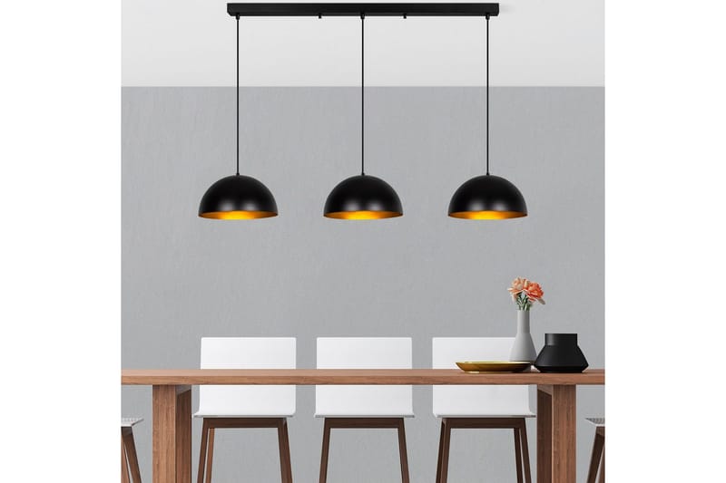 Ljuskrona Brena Svart Tre Uttag - 145 x 40 x 116 cm - Belysning & el - Inomhusbelysning & lampor - Taklampa & takbelysning - Pendellampor & hänglampor