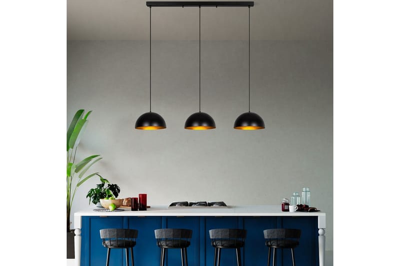 Ljuskrona Brena Svart Tre Uttag - 145 x 40 x 116 cm - Belysning & el - Inomhusbelysning & lampor - Taklampa & takbelysning - Pendellampor & hänglampor