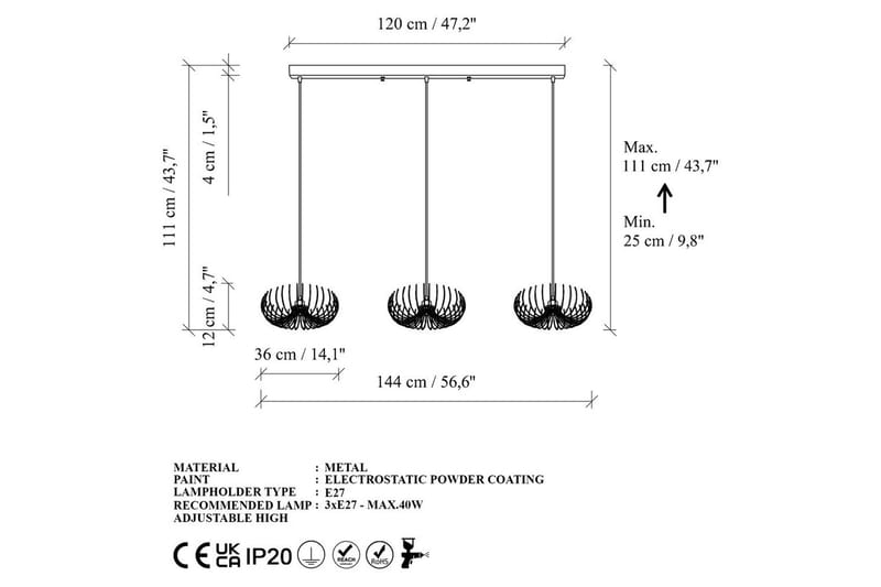 Ljuskrona Dorinburg Rany - Guld - Belysning & el - Inomhusbelysning & lampor - Taklampa & takbelysning - Pendellampor & hänglampor