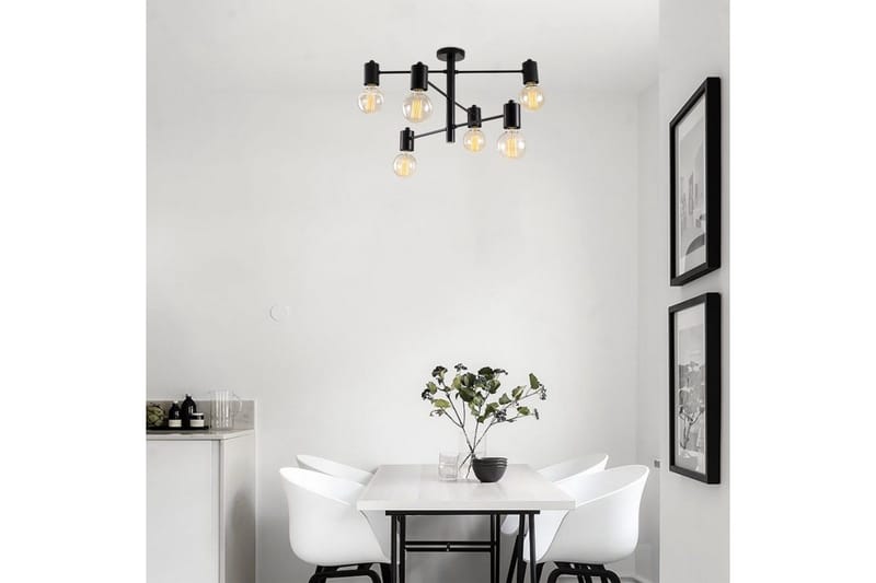 Ljuskrona Hexaia Ner Svart - Svart - Belysning & el - Inomhusbelysning & lampor - Taklampa & takbelysning - Pendellampor & hänglampor