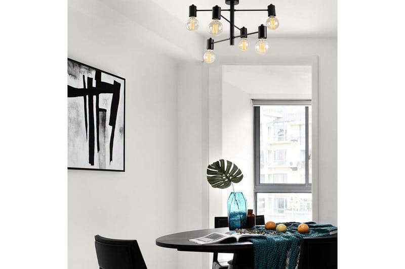 Ljuskrona Hexaia Ner Svart - Svart - Belysning & el - Inomhusbelysning & lampor - Taklampa & takbelysning - Pendellampor & hänglampor