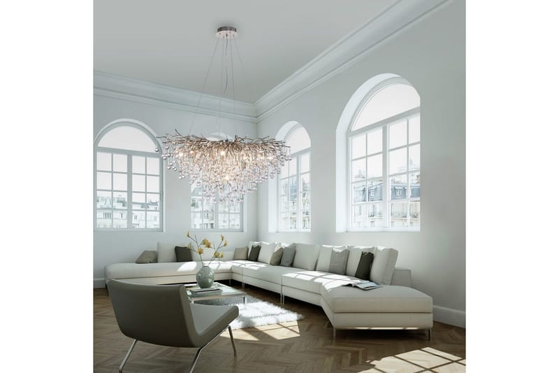Ljuskrona Istapp - 50x250x100 cm, Stål - Belysning & el - Inomhusbelysning & lampor - Taklampa & takbelysning - Kristallkrona & takkrona