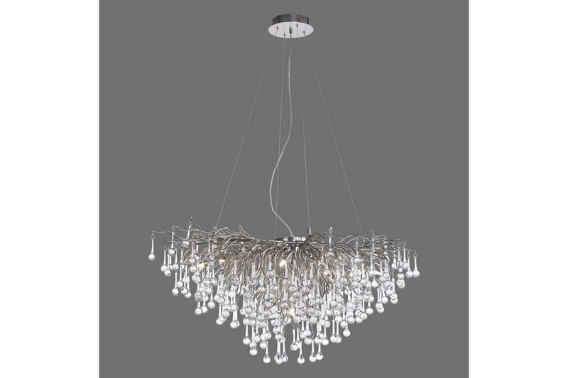Ljuskrona Istapp - 50x250x100 cm, Stål - Belysning & el - Inomhusbelysning & lampor - Taklampa & takbelysning - Kristallkrona & takkrona