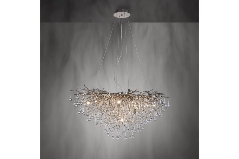 Ljuskrona Istapp - 50x250x100 cm, Stål - Belysning & el - Inomhusbelysning & lampor - Taklampa & takbelysning - Kristallkrona & takkrona