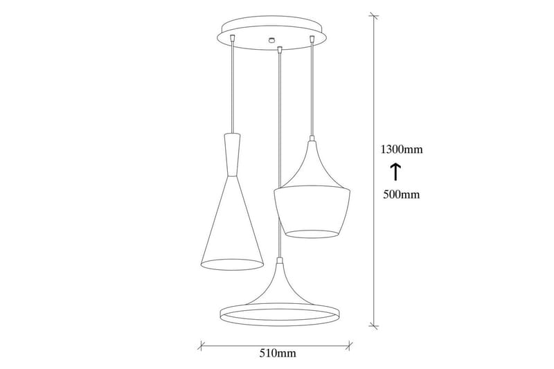 Ljuskrona Mangol Set Svart / Rany - Guld/Svart - Belysning & el - Inomhusbelysning & lampor - Taklampa & takbelysning - Pendellampor & hänglampor