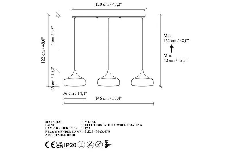 Ljuskrona Soodne Svart / Koppar - Svart - Belysning & el - Inomhusbelysning & lampor - Taklampa & takbelysning - Pendellampor & hänglampor