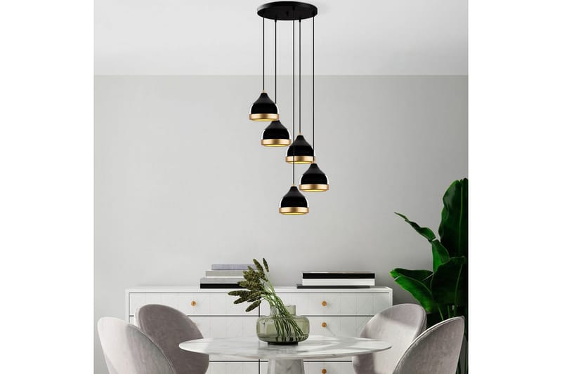 Ljuskrona Soodni Fem Sufia Svart - Svart - Belysning & el - Inomhusbelysning & lampor - Taklampa & takbelysning - Pendellampor & hänglampor
